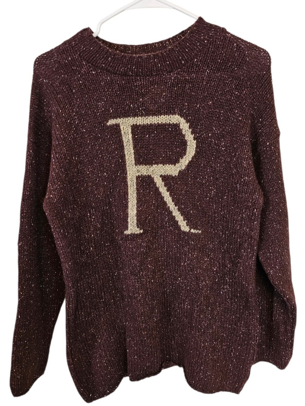 Universal Studios "R" Harry Potter Ron Wesley Sweater Knit Speckled Wool Silk